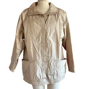 Womens Size Large Tan Windbreak Outdoor Windbreak Hiking Camping Boating